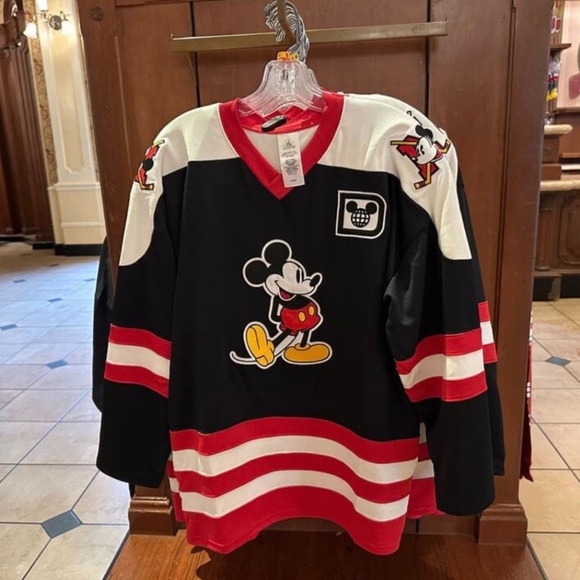 Disney Other - 2025 Disney Mickey Mouse 28 Ice Hockey Jersey Adult‎ Size NWT